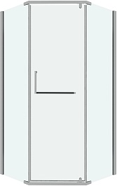 Grossman  Душевой уголок Pragma 100x100x195 профиль хром стекло прозрачное – фотография-1