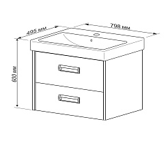 Бриклаер Тумба с раковиной подвесная Палермо 80 – фотография-5
