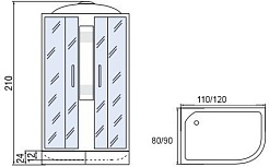 Мономах Душевая кабина 120x90 120/90/24 МЗ L – фотография-7