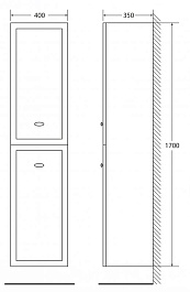 BelBagno Пенал для ванной DUBLIN 1700 Bianco Lucido – фотография-2