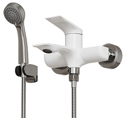 Mixline Смеситель для ванны и раковины 35k ML41-01 "Swan White" белый/хром – фотография-2