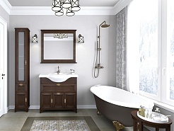 Акватон Пенал для ванной "Идель" R дуб шоколадный – фотография-2