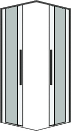 Grossman  Душевой уголок Galaxy 90x90x195 профиль графит сатин стекло прозрачное – фотография-2