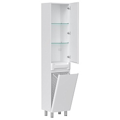 Equil Шкаф пенал Nice 40 с корзиной напольный белый – фотография-2