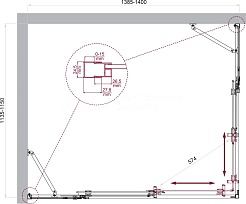 BelBagno Душевой уголок Luce 140/115 LUCE-AH-22-140/115-C-Cr профиль хром стекло прозрачное – фотография-6