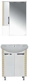 Misty Мебель для ванной Престиж 60 L белая/золотая патина – фотография-1
