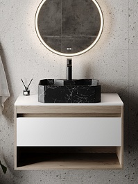 Teymi Раковина накладная Netta 50 T51203 черный мрамор – фотография-8