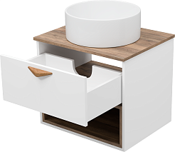 Brevita Мебель для ванной Bergen 60 подвесная дуб галифакс олово/белая – фотография-11