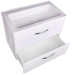 Style Line Тумба с раковиной Каре 80 подвесная Люкс Plus белая – фотография-5