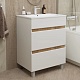 Mixline Тумба с раковиной Брикс 50 2 ящика белая/дуб вотан – картинка-10