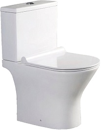 Azario Унитаз-компакт Verde AZ-2224 безободковый с бачком с сиденьем микролифт белый – фотография-1