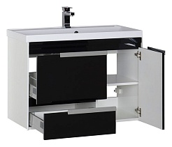 Aquanet Тумба с раковиной "Тиволи 90" черная – фотография-3