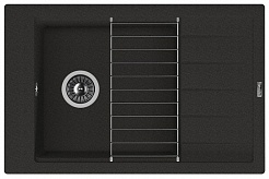 Florentina Мойка гранитная Липси 780Р с крылом черный – фотография-1