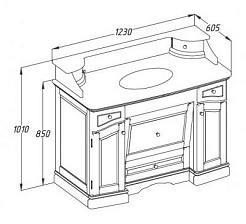 Opadiris Тумба с раковиной Лучия 120 нагал – фотография-4