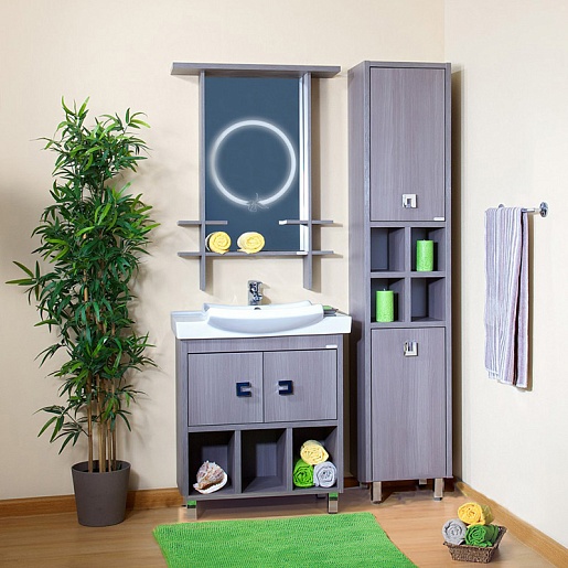 Бриклаер Тумба с раковиной Хоккайдо 75 серая лиственница – картинка-3