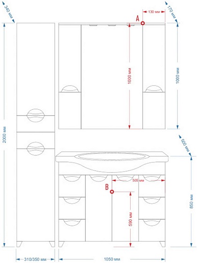 Misty Тумба с раковиной Орхидея 105 белая – фотография-6