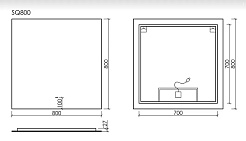 Sancos Зеркало Square 80 SQ800 – фотография-4