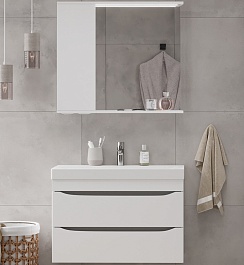 Volna Мебель для ванной Lake 80.2Y L подвесная белая – фотография-1