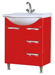 Misty Тумба для умывальника Жасмин 65 красная, пленка – фотография-1