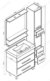 Бриклаер Зеркало для ванной Чили / Куба 80 венге – фотография-3