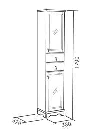 Bas Пенал для ванной Варна орех – фотография-2
