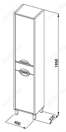 Aquanet Пенал для ванной "Гретта" венге – фотография-2