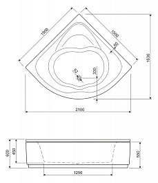 Cezares Акриловая ванна CETINA-150-150-41 – фотография-4