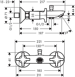 Hansgrohe Смеситель Logis Classic 71240000 HG для ванны с душем – фотография-2