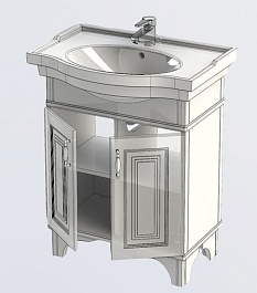Aquanet Тумба с раковиной Валенса 70 белый краколет/серебро (180141) – фотография-6
