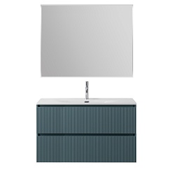 BelBagno Тумба с раковиной Uno 100 подвесная Голубой матовый с раковиной BB-8099-100 – фотография-13