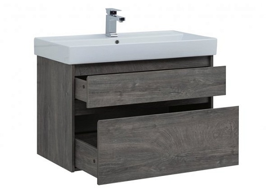 Aquanet Тумба с раковиной Nova Lite 90 2 ящика, дуб рошелье – фотография-8