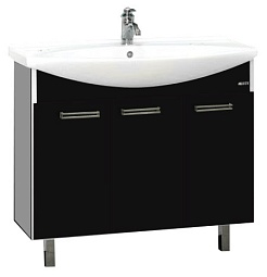 Misty Тумба для умывальника Джулия 120 прямая черная – фотография-1