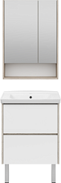 Misty Мебель для ванной Мускат 60 дуб галифакс белый/белая – фотография-1