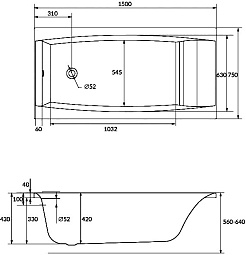 Cersanit Акриловая ванна Virgo 150x75 ультра белая – фотография-6
