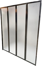 Ceruttispa Шторка на ванну Bouna 7255 профиль хром стекло матовое – фотография-1