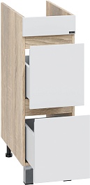 СанТа Мебель для ванной под стиральную машину Марс 90 R 2 ящика с зеркальным шкафом Стандарт 90 белая/янтарное дерево – фотография-8