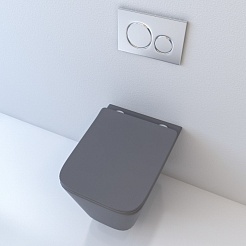 Esbano Унитаз Gartez подвесной безободковый серый матовый – фотография-4