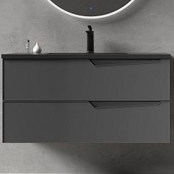 Parly Мебель для ванной Rhea 100 подвесная серая матовая – фотография-4