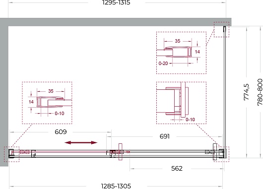 BelBagno Душевой уголок Soft Close-1 SOFT_CLOSE-1-AH-1-130/80-C-Cr 130x80 профиль хром стекло прозрачное – картинка-11