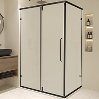 RGW Душевой уголок Classic CL-046B 120x80 профиль черный стекло матовое сатинат