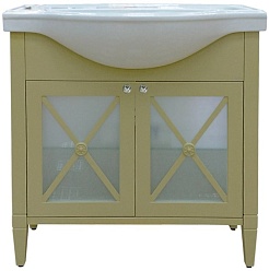 Misty Тумба с раковиной Анна 90 оливковая – фотография-1