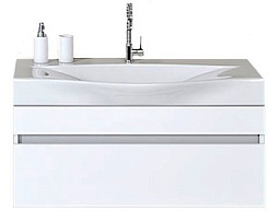 Aqwella Тумба для умывальника Бергамо 80 подвесная белая – фотография-1