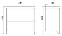 Velvex Тумба с раковиной напольная Klaufs 90 белая, 2 ящика – фотография-7