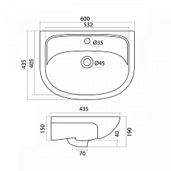Misty Тумба с раковиной Амур 60 прямая – фотография-5