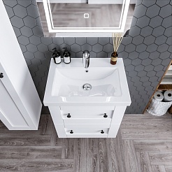 Бриклаер Тумба с раковиной Хелена 60 рамочная белая – фотография-3