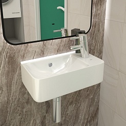 Teymi Раковина в туалет Hanna 45 T50903 правая белая – фотография-2