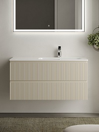 Sancos Тумба с раковиной Snob R 100 beige soft раковина Grace 101 R CN7015 – фотография-9