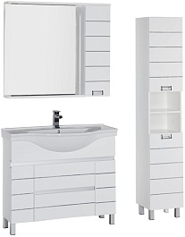 Aquanet Пенал для ванной "Доминика 35" белый (универсальный) – фотография-5