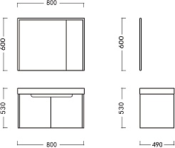 Ceruttispa Мебель для ванной Maiella 80 подвесная серая – фотография-8