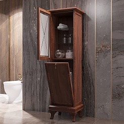 Opadiris Шкаф-пенал для ванной Борджи 45 L с корзиной, светлый орех – фотография-4